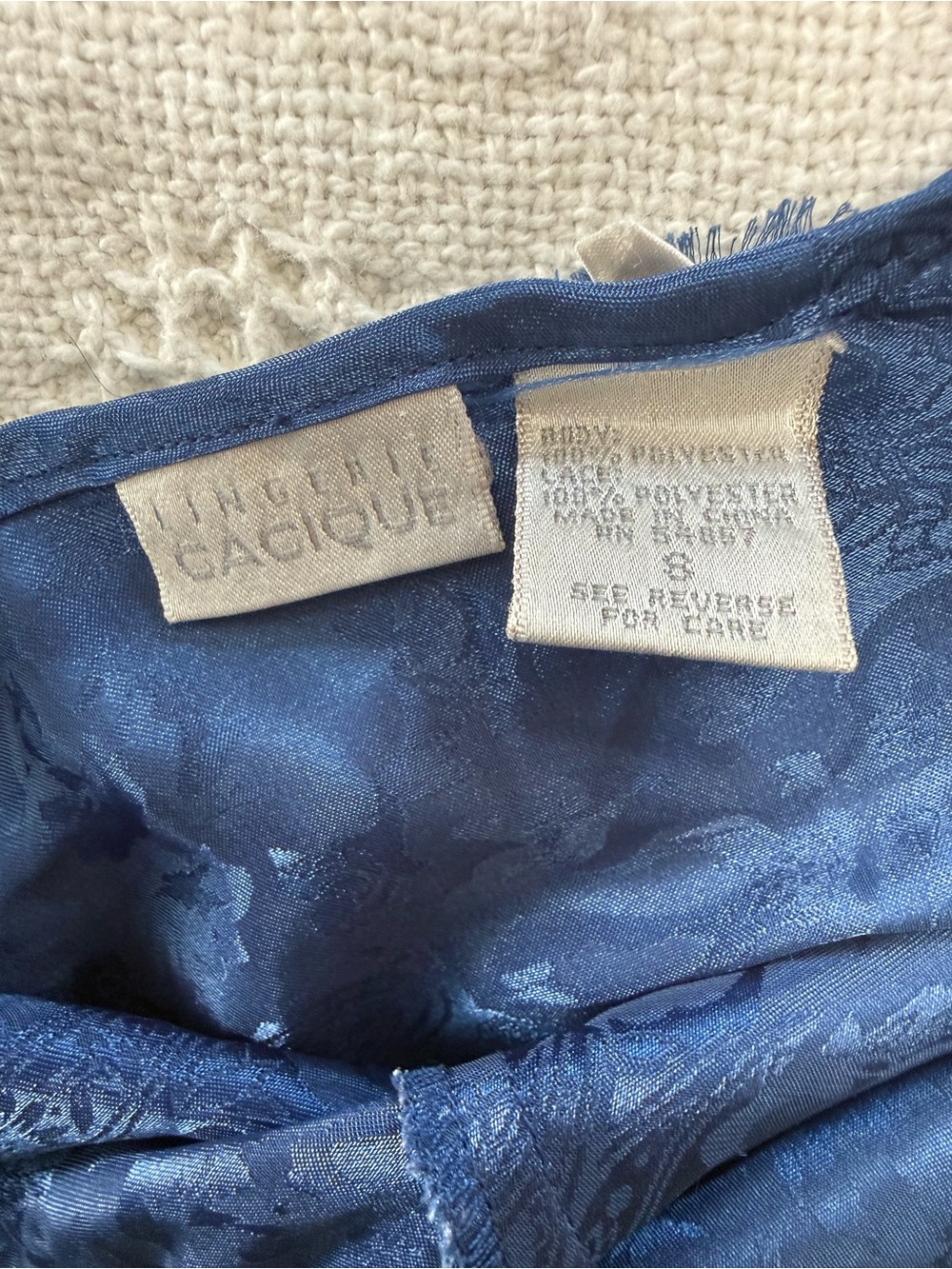 Lingerie Cacique Blue Lacey Nightie Slip Dress (8) - Picture 2 of 8